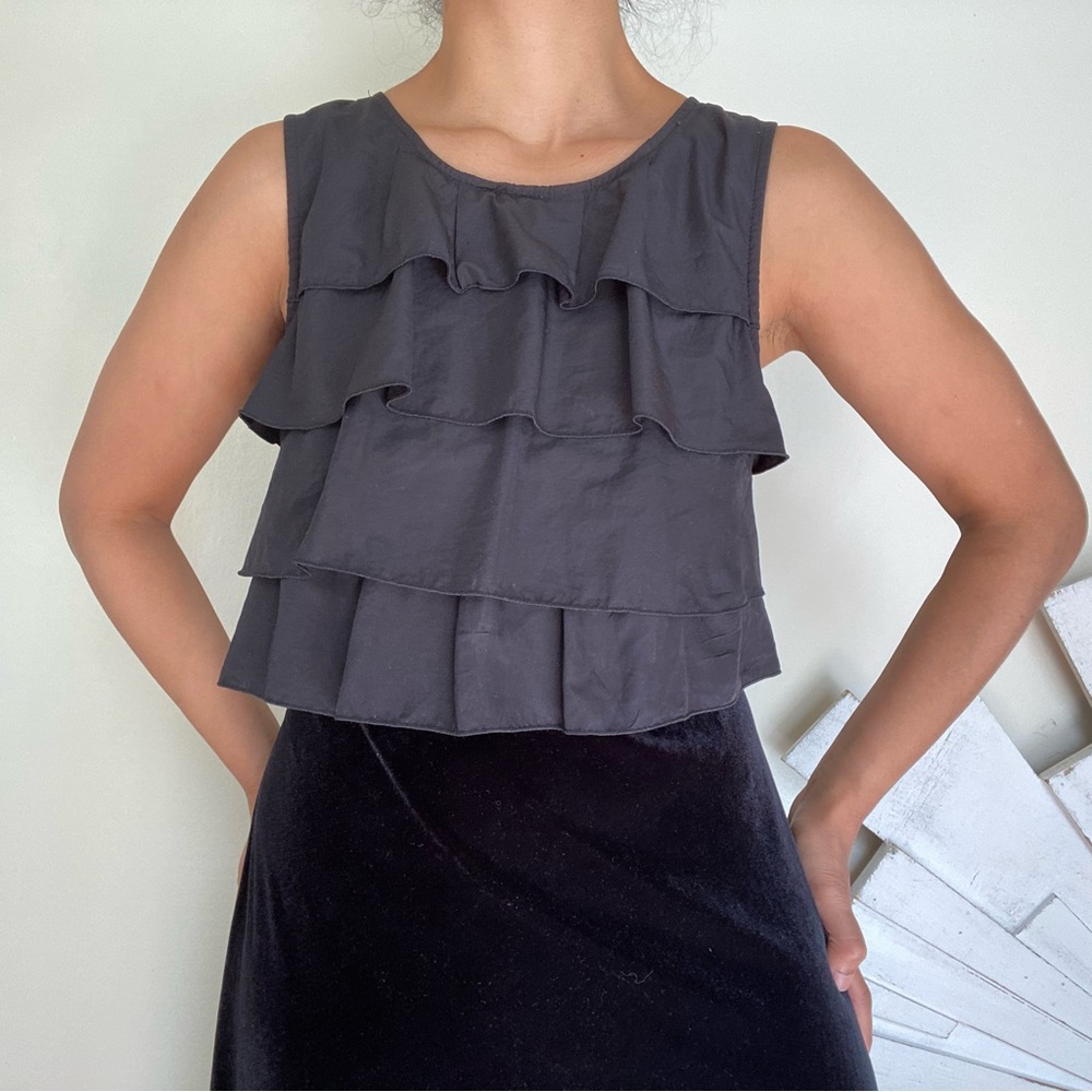 Vintage velvet black maxi dress